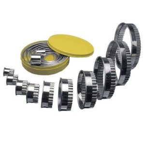 Round Cutter Set S/Steel - Fluted 10 Piece
